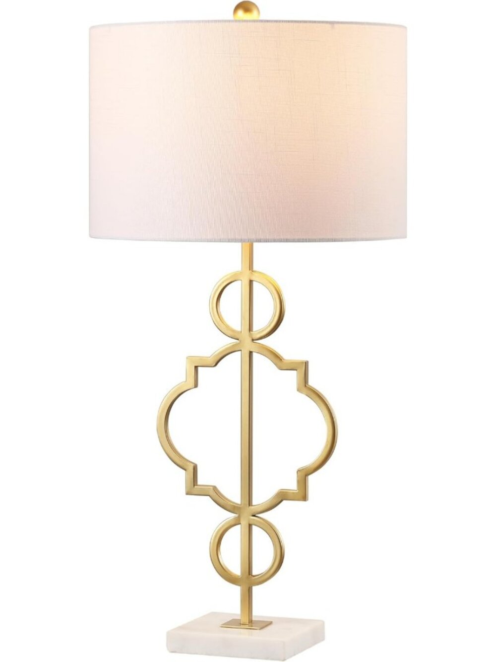 Modern Quatrefoil Table Lamp, 31" Metal Design, Gold Finish, Stylish Home Decor